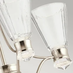 Elstead Kayva LED Kronleuchter 4-flammig Nickel Glas klar 3000K