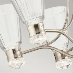 Elstead Kayva LED Kronleuchter 6-flammig Nickel klar 3000K