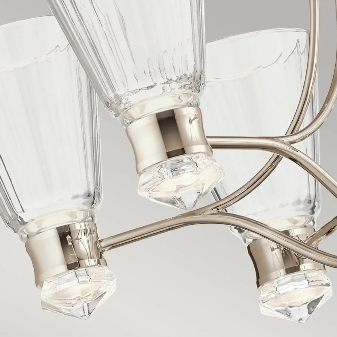 Elstead Kayva LED Kronleuchter 6-flammig Nickel klar 3000K