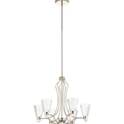 Elstead Kayva LED Kronleuchter 6-flammig Nickel klar 3000K