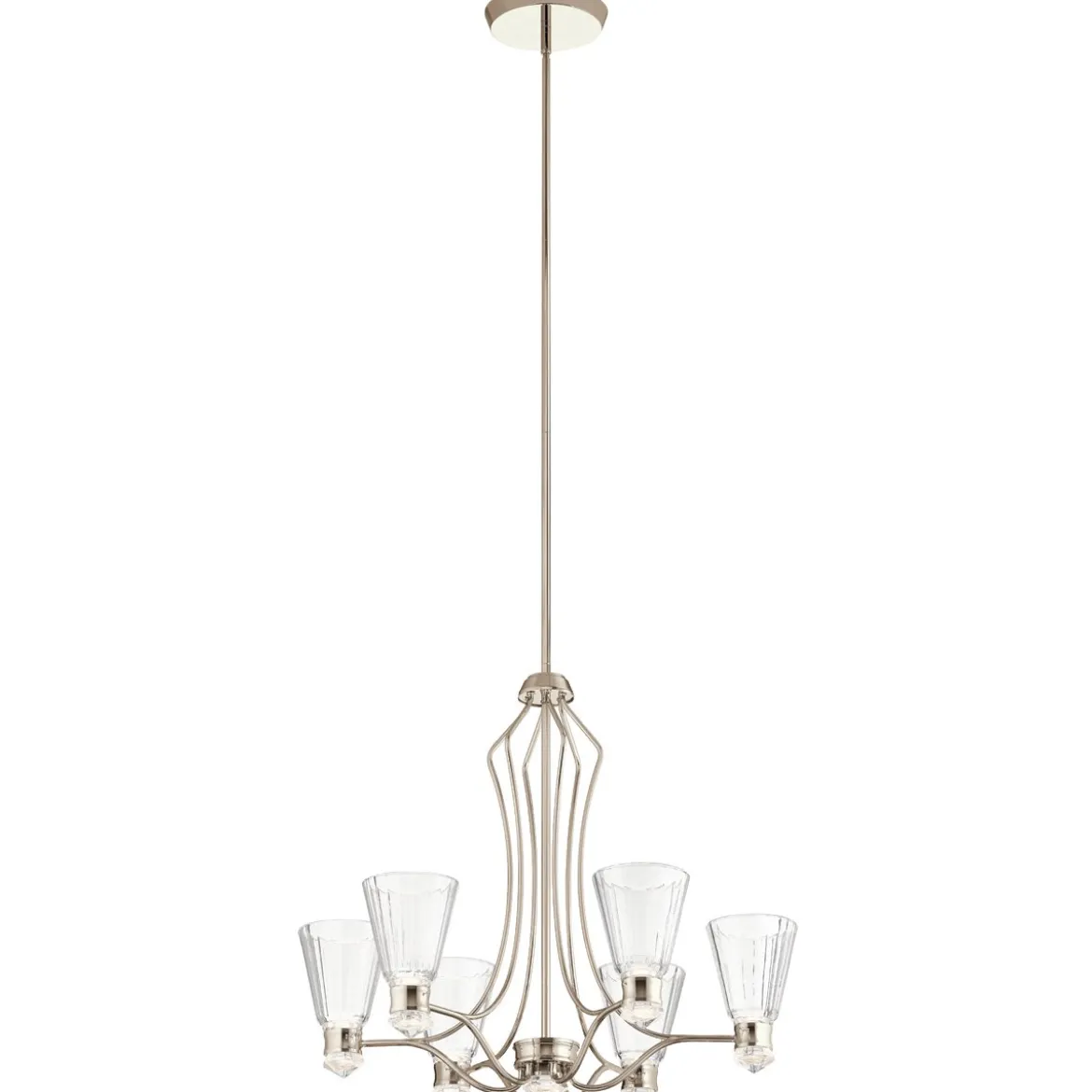 Elstead Kayva LED Kronleuchter 6-flammig Nickel klar 3000K