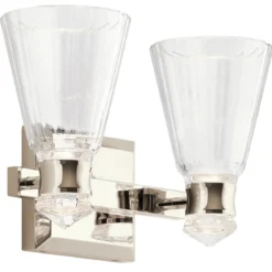 Elstead Kayva LED Wandleuchte 2-flammig Nickel klar IP44