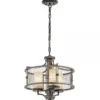 Elstead Lighting Ahrendale 3-Light Kronleuchter 3-flammig E27 stahlgrau