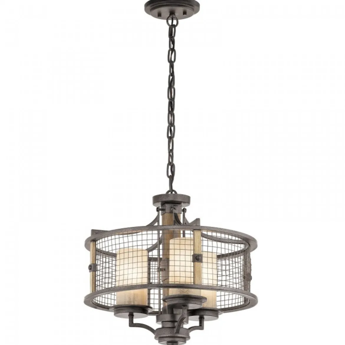 Elstead Lighting Ahrendale 3-Light Kronleuchter 3-flammig E27 stahlgrau