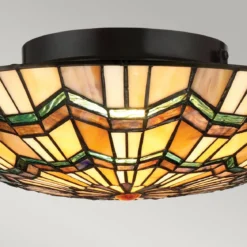Elstead Lighting Alcott Deckenleuchte 2-Light Tiffany-Stil Bronze E27