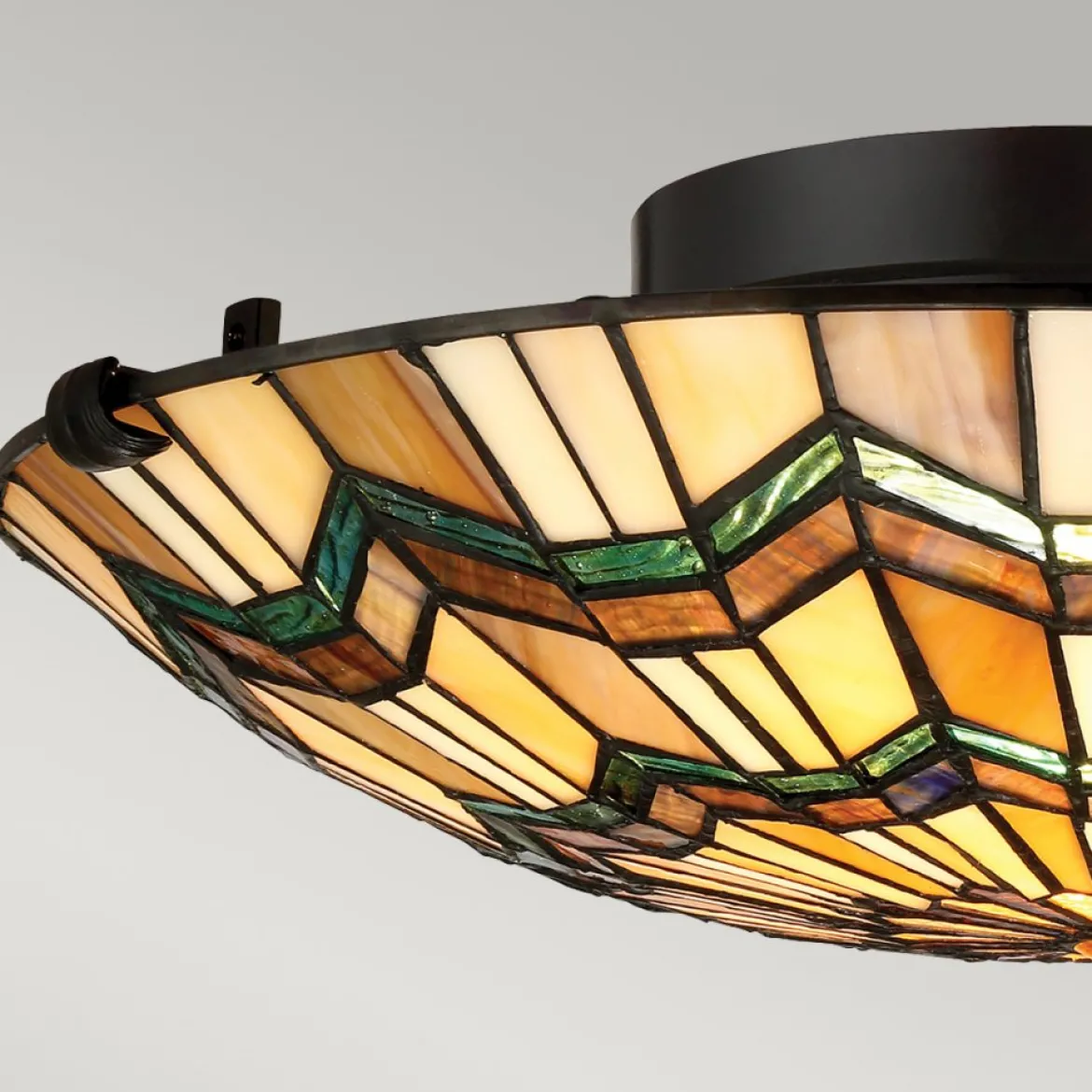 Elstead Lighting Alcott Deckenleuchte 2-Light Tiffany-Stil Bronze E27