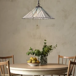 Elstead Lighting Alderley Pendelleuchte 2-Light Bronze E27 Tiffany mehrfarbig