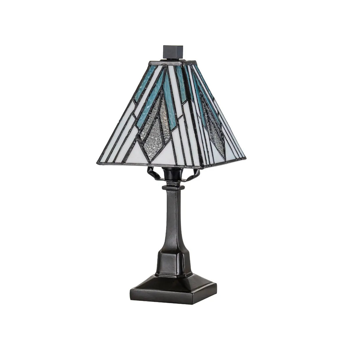 Elstead Lighting Alderley Tischleuchte Small 1-Light Bronze E14 Tiffany mehrfarbig