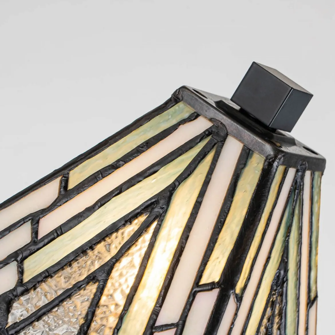Elstead Lighting Alderley Tischleuchte Small 1-Light Bronze E14 Tiffany mehrfarbig