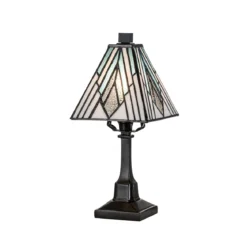 Elstead Lighting Alderley Tischleuchte Small 1-Light Bronze E14 Tiffany mehrfarbig