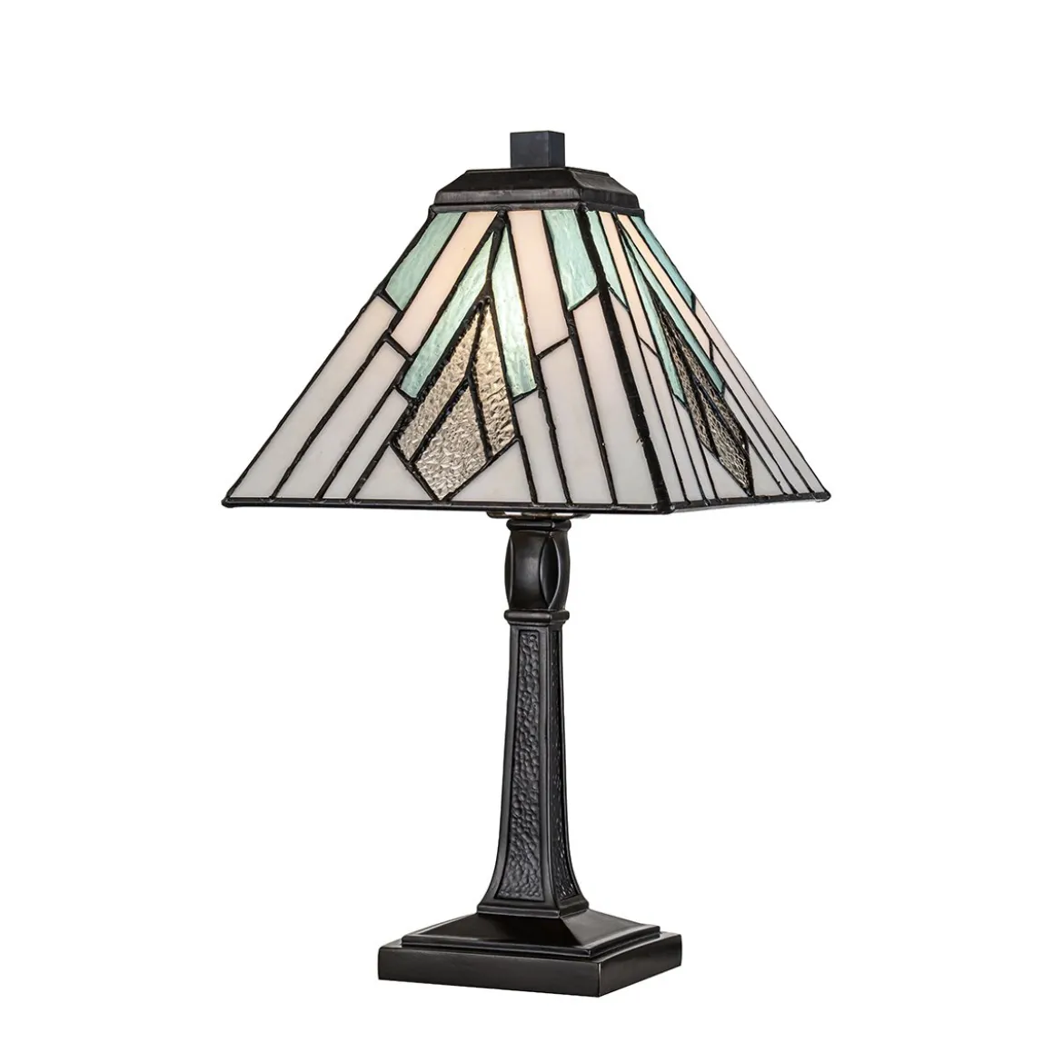 Elstead Lighting Alderley Tischleuchte Medium 1-Light Bronze E14 Tiffany mehrfarbig