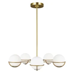 Elstead Lighting Apollo 5-Light Kronleuchter 5-flammig G9 messingfarben matt