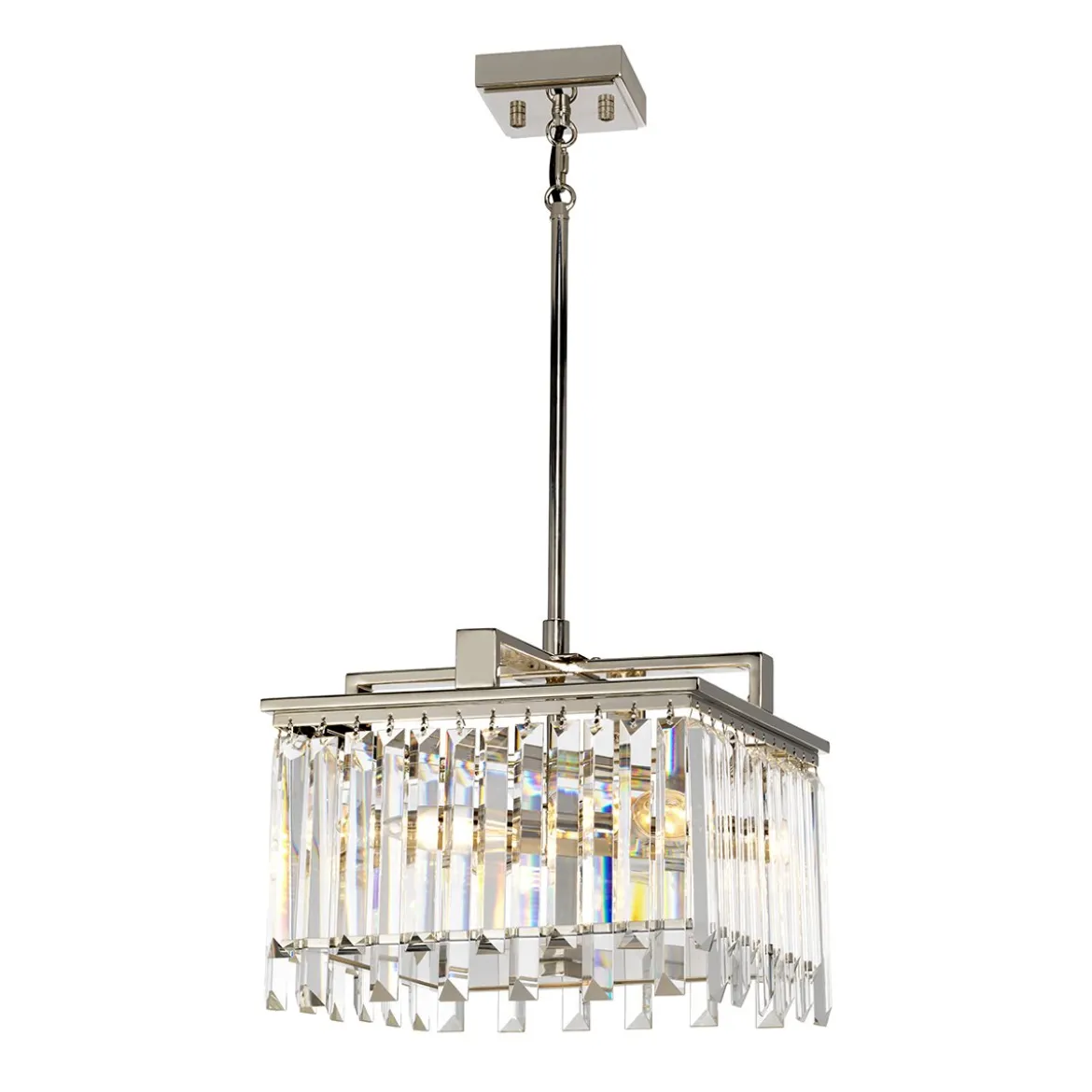 Elstead Lighting Aries 4-Light Small Kronleuchter 4-flammig E14 Kristall Nickel poliert