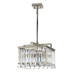 Elstead Lighting Aries 4-Light Small Kronleuchter 4-flammig E14 Kristall Nickel poliert