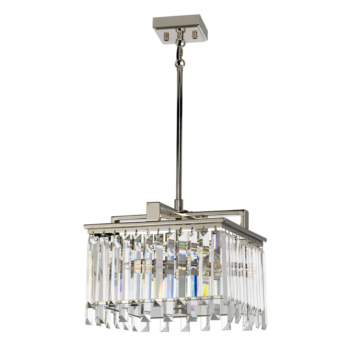 Elstead Lighting Aries 4-Light Small Kronleuchter 4-flammig E14 Kristall Nickel poliert