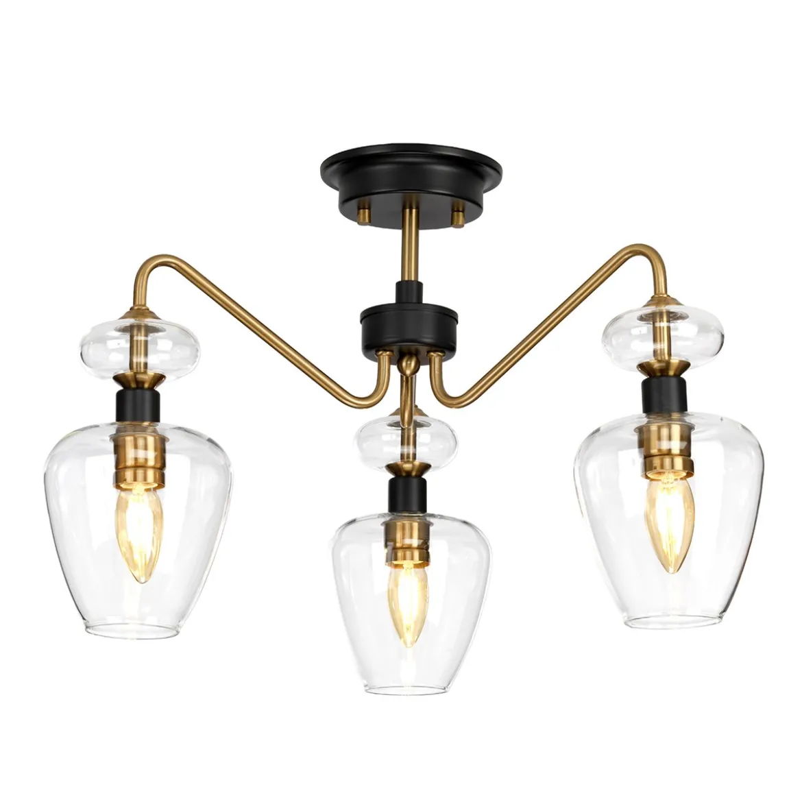Elstead Lighting Armand 3-Light Deckenleuchte Messing 3-flammig E14