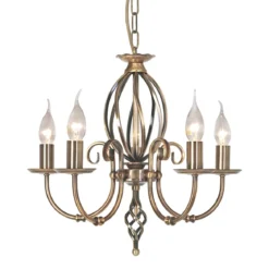 Elstead Lighting Artisan 5-Light Kronleuchter Messing gebürstet 5-flammig E14