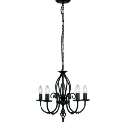 Elstead Lighting Artisan 5-Light Kronleuchter Schwarz 5-flammig E14