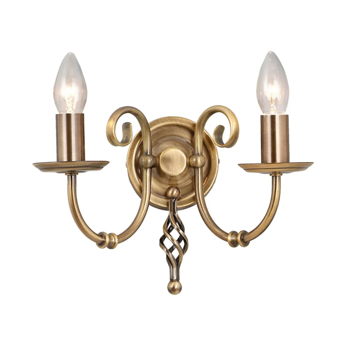 Elstead Lighting Artisan 2-Light Wandleuchte Messing 2-flammig E14