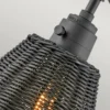 Elstead Lighting Arti 1 Wandleuchte Schwarz Rattanschirm schwarz