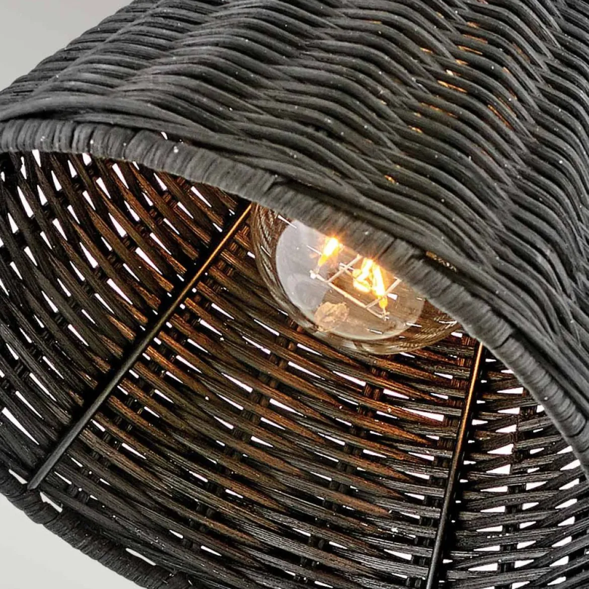 Elstead Lighting Arti 1 Wandleuchte Schwarz Rattanschirm schwarz