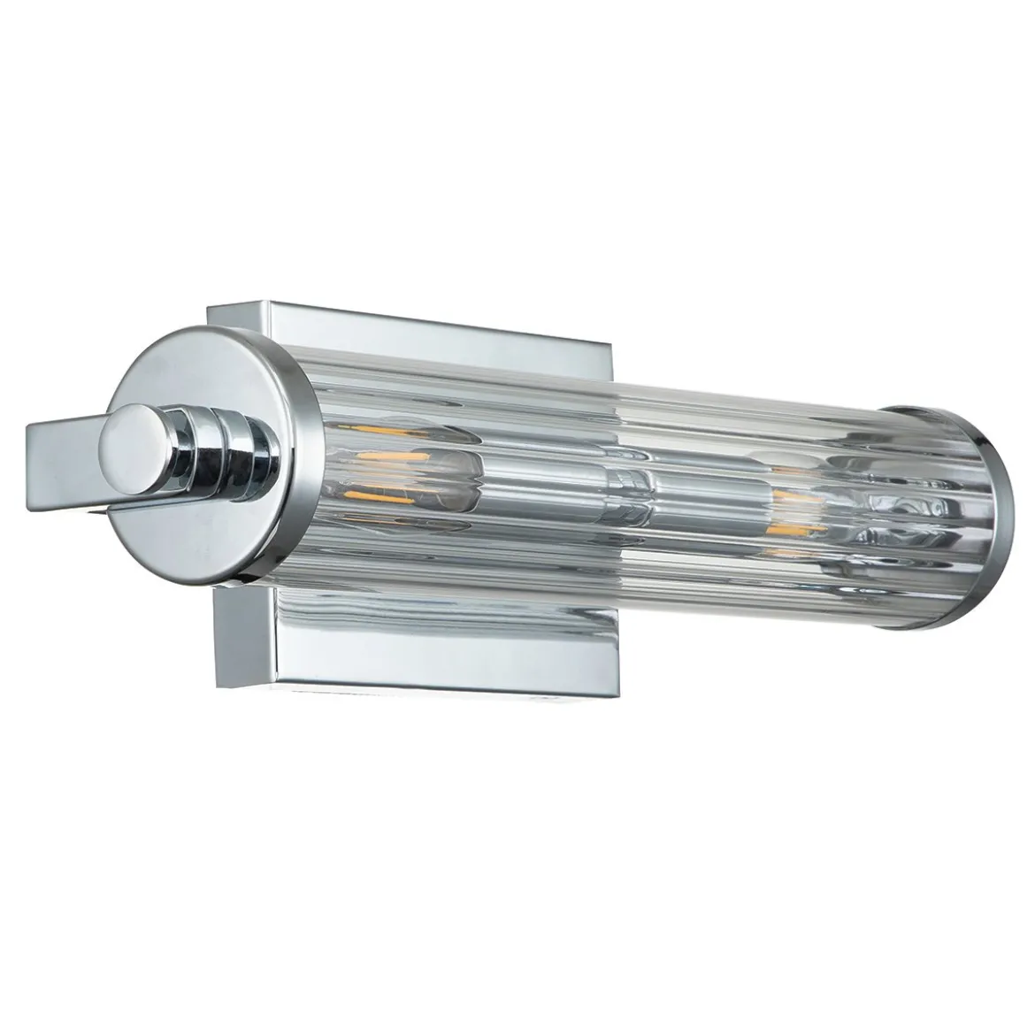 Elstead Lighting Azores Wandleuchte 2-Light Chrom poliert Klarglas 41cm IP44