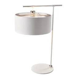 Elstead Lighting Balance 1-Light Tischleuchte 1-flammig Weiss Nickel 65cm E27