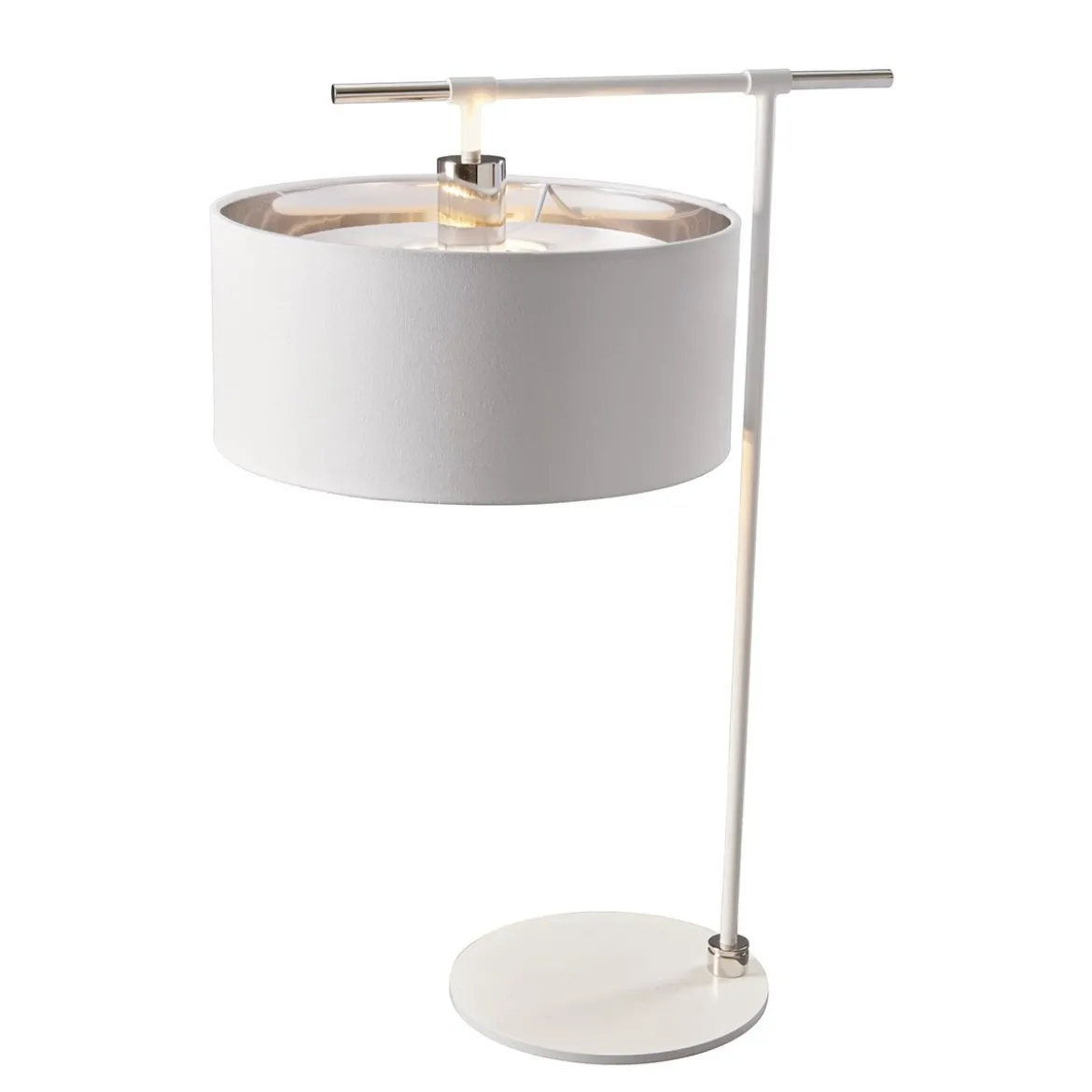 Elstead Lighting Balance 1-Light Tischleuchte 1-flammig Weiss Nickel 65cm E27
