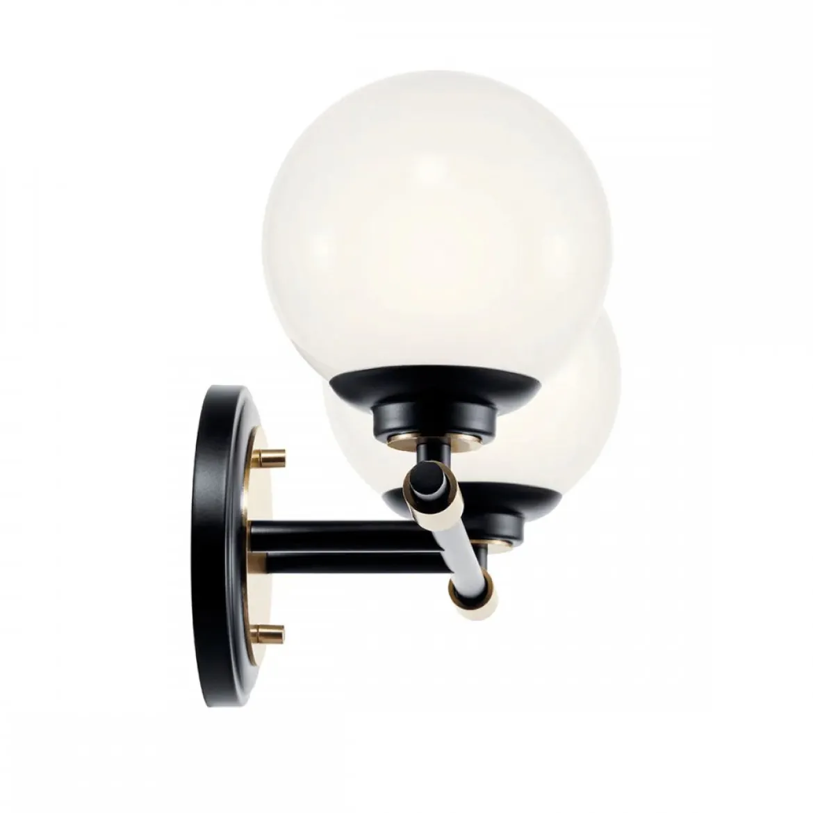 Elstead Lighting Benno Wandleuchte 2-flammig Schwarz Champagnerbronze