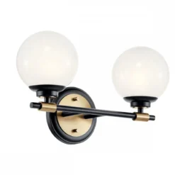 Elstead Lighting Benno Wandleuchte 2-flammig Schwarz Champagnerbronze
