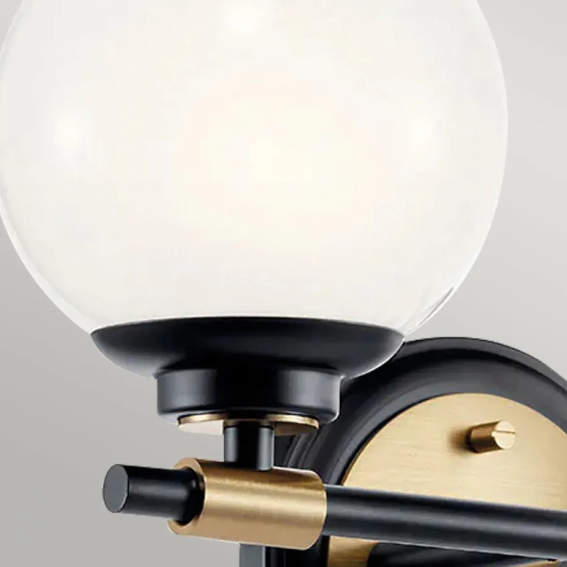Elstead Lighting Benno Wandleuchte 2-flammig Schwarz Champagnerbronze