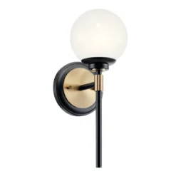 Elstead Lighting Benno Wandleuchte 1-flammig Schwarz Champagnerbronze