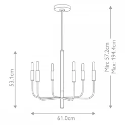 Elstead Lighting Brianna 6-Light Kronleuchter 6-flammig Messing E14
