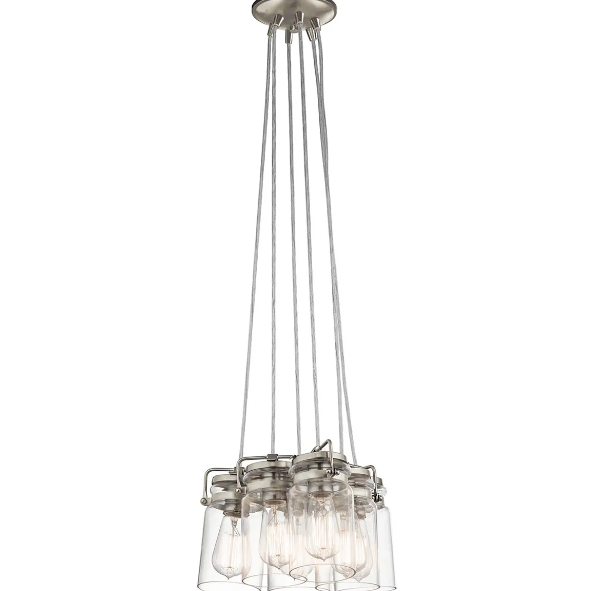 Elstead Lighting Brinley 6-Light Pendelleuchte 6-flammig E27 Nickel gebürstet