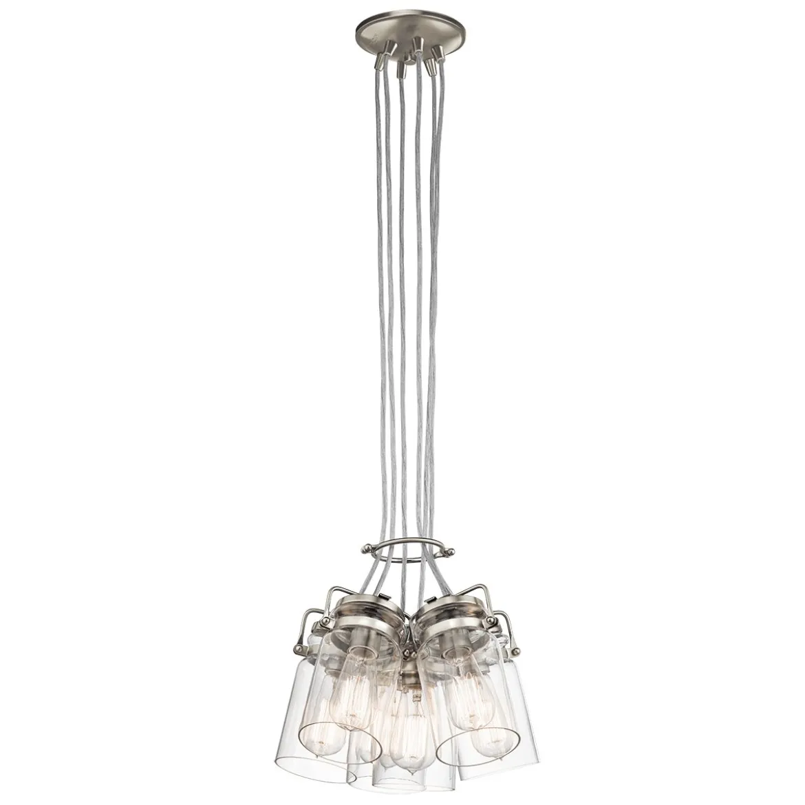 Elstead Lighting Brinley 6-Light Pendelleuchte 6-flammig E27 Nickel gebürstet