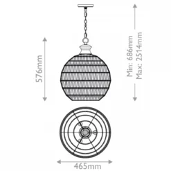 Elstead Lighting Casablanca  Pendelleuchte 3-flammig Bronze Natur