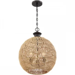 Elstead Lighting Casablanca  Pendelleuchte 3-flammig Bronze Natur