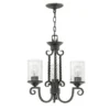 Elstead Lighting Casa Kronleuchter 3-Light Schwarz Klarglas E27