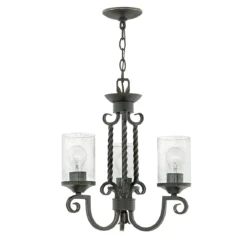 Elstead Lighting Casa Kronleuchter 3-Light Schwarz Klarglas E27