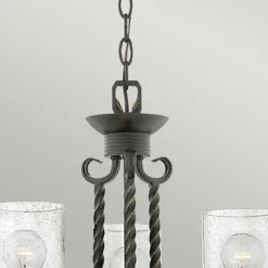 Elstead Lighting Casa Kronleuchter 3-Light Schwarz Klarglas E27