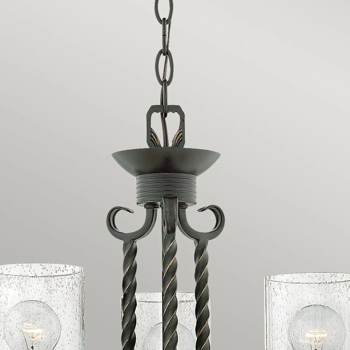 Elstead Lighting Casa Kronleuchter 3-Light Schwarz Klarglas E27
