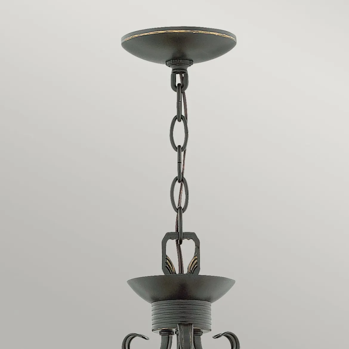 Elstead Lighting Casa Kronleuchter 3-Light Schwarz Klarglas E27