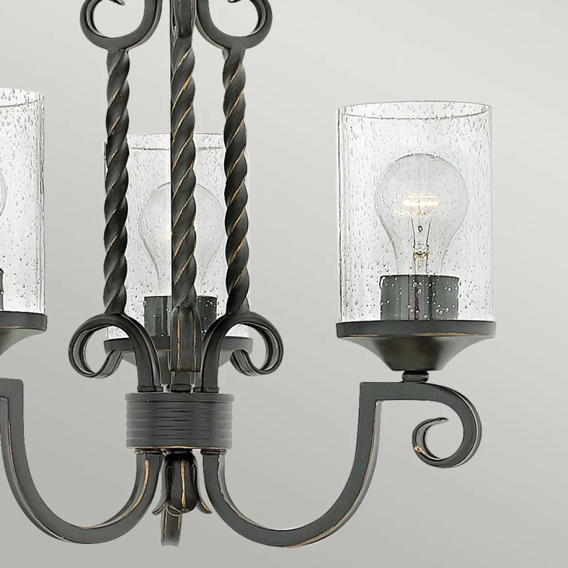 Elstead Lighting Casa Kronleuchter 3-Light Schwarz Klarglas E27