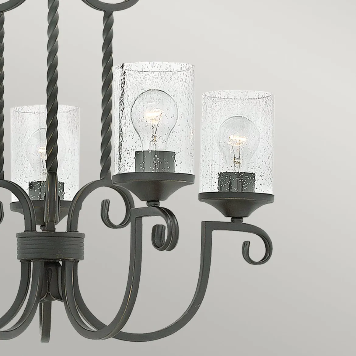 Elstead Lighting Casa Kronleuchter 5-Light Schwarz Klarglas E27