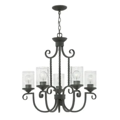 Elstead Lighting Casa Kronleuchter 5-Light Schwarz Klarglas E27