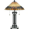 Elstead Lighting Chastain Tischleuchte 2-Light Tiffany-Stil Bronze E27