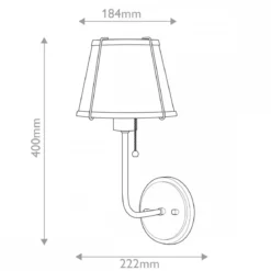 Elstead Lighting Clarke Wandleuchte mit Zugschalter Nickel poliert Metallschirm weiß