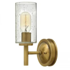 Elstead Lighting Collier 1-Light Wandleuchte Heritage Brass Saatglas E27