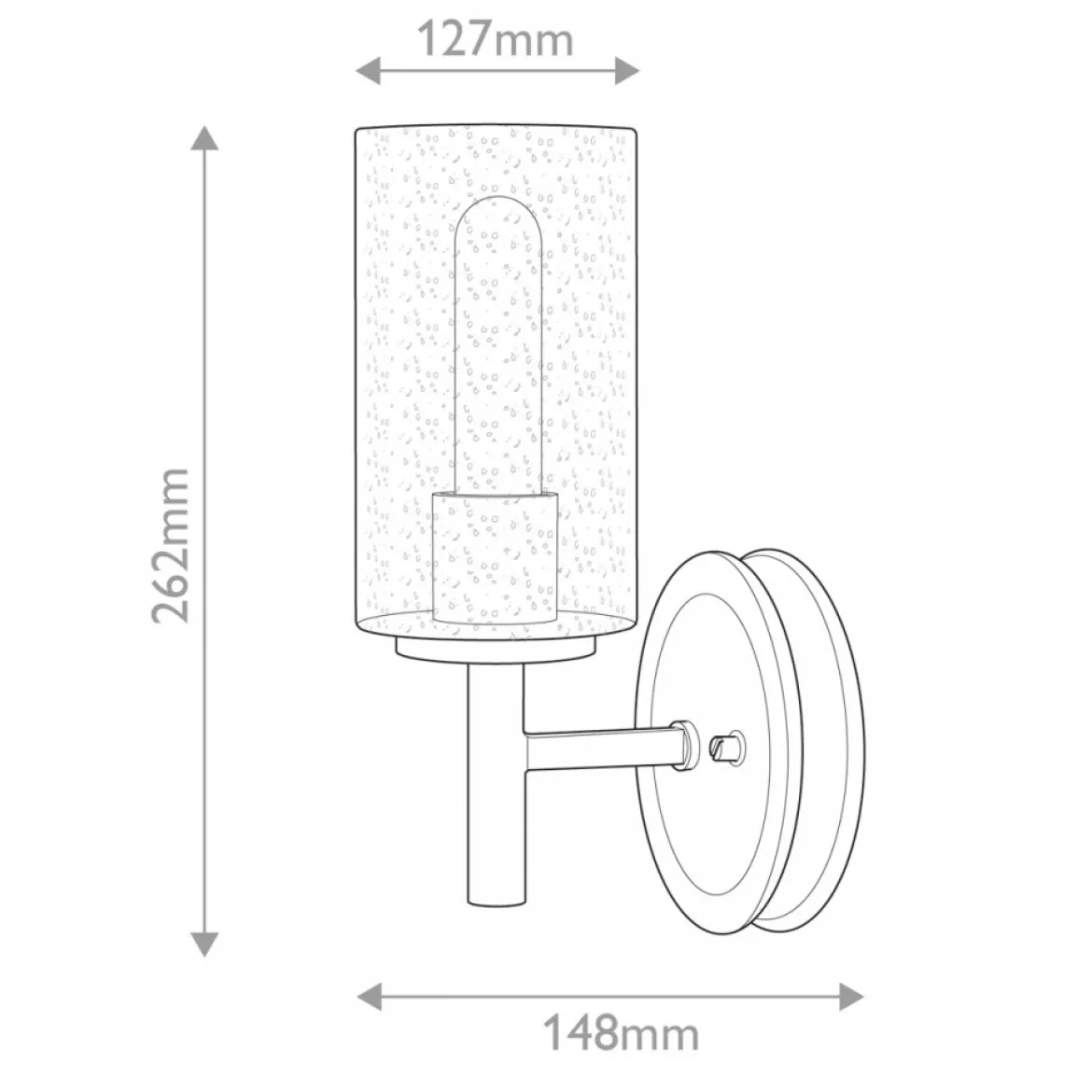 Elstead Lighting Collier 1-Light Wandleuchte Schwarzoxid Saatglas E27