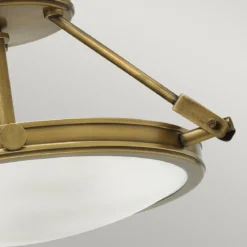 Elstead Lighting Collier 3-Light Large Semi-Flush Deckenleuchte Messing 42cm